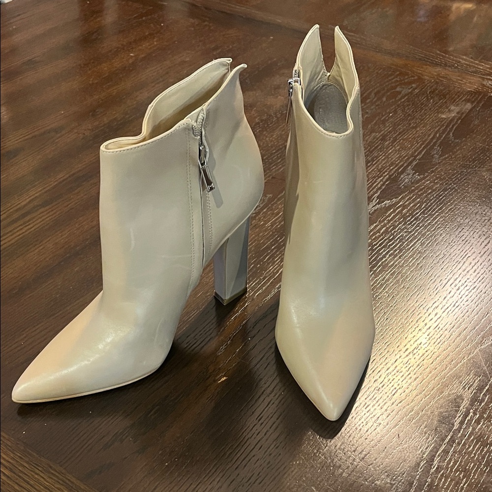 Marc Fisher Cream Heeled Boots
